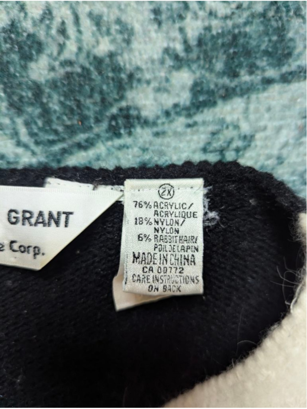 Vintage Christina Grant Angora Blend Sweater - Metallic Accents - Sz 2X - 80s - Picture 9 of 15